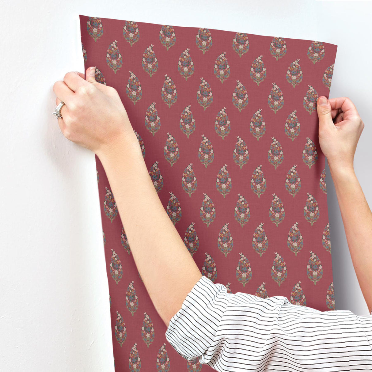 Rifle Paper Co. RF7475 Paisley Burgundy Wallpaper