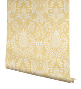 Rifle Paper Co. RF7481 Pineapple Damask Yellow Wallpaper