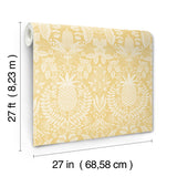 Rifle Paper Co. RF7481 Pineapple Damask Yellow Wallpaper