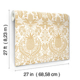 Rifle Paper Co. RF7482 Pineapple Damask Gold Wallpaper