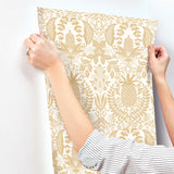 Rifle Paper Co. RF7482 Pineapple Damask Gold Wallpaper