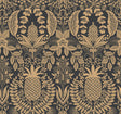 Rifle Paper Co. RF7483 Pineapple Damask Black Wallpaper