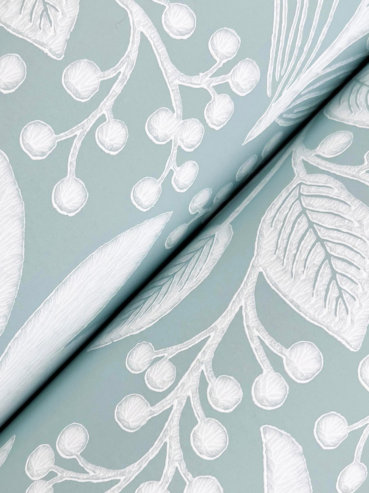 Rifle Paper Co. RF7484 Pineapple Damask Light Blue Wallpaper