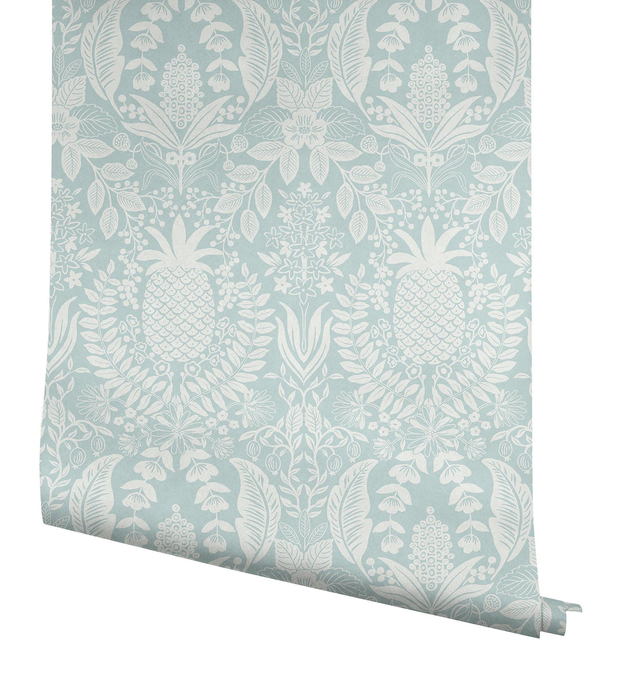 Rifle Paper Co. RF7484 Pineapple Damask Light Blue Wallpaper