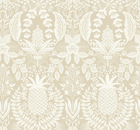 Rifle Paper Co. RF7485 Pineapple Damask Linen Wallpaper