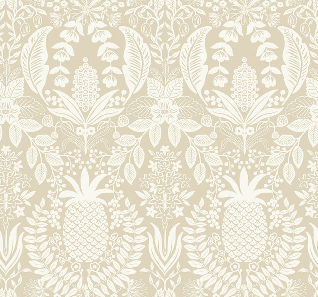 Rifle Paper Co. RF7485 Pineapple Damask Linen Wallpaper