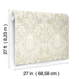 Rifle Paper Co. RF7485 Pineapple Damask Linen Wallpaper