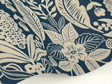 Rifle Paper Co. RF7486 Pineapple Damask Navy Wallpaper