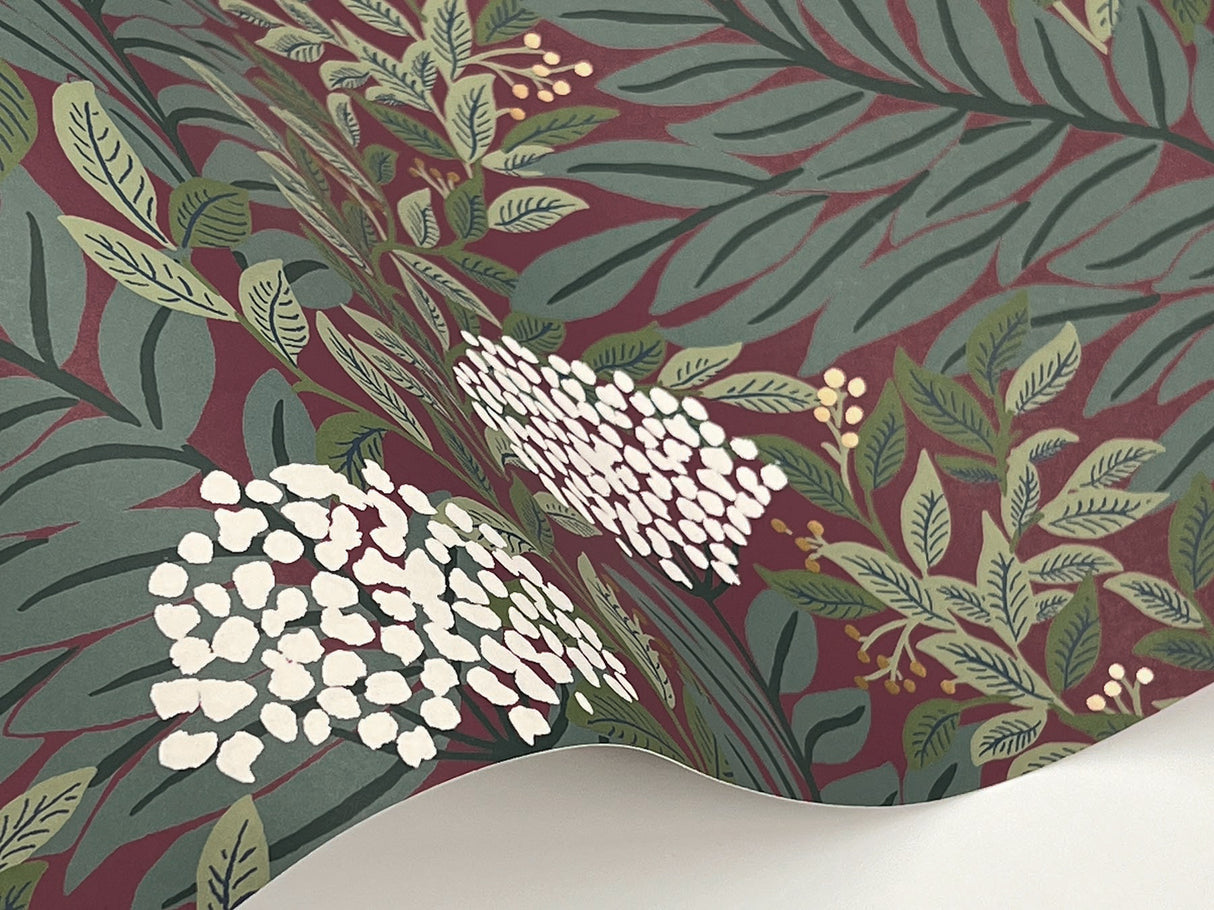 Rifle Paper Co. RF7506 Highgrove Burgundy Wallpaper