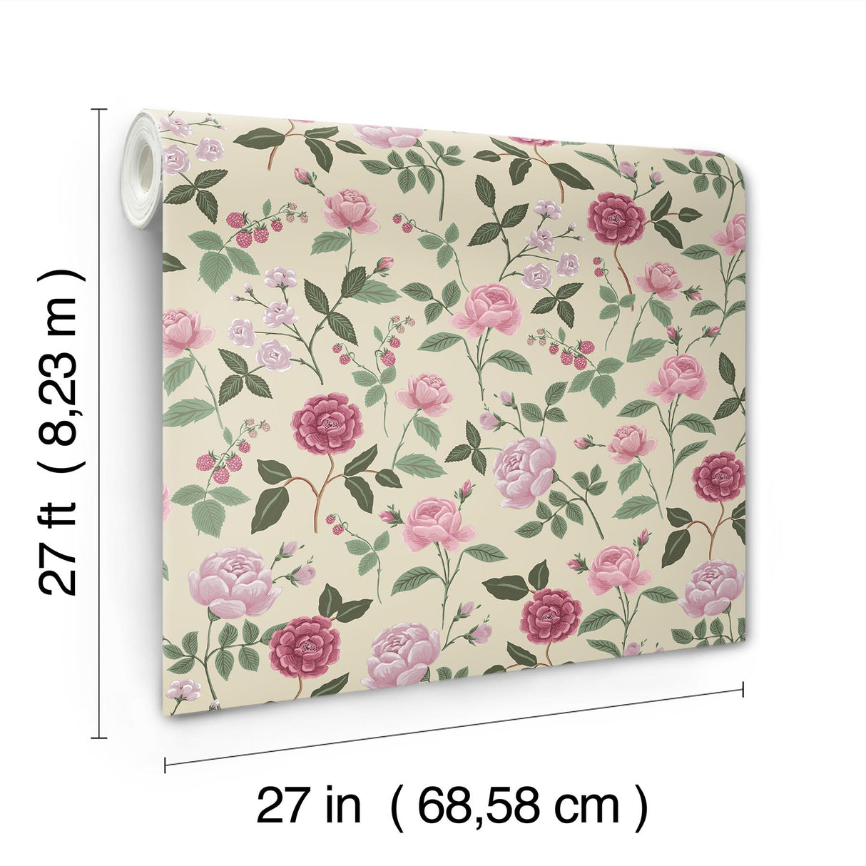 Rifle Paper Co. RF7541 Roses Linen Wallpaper