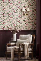 Rifle Paper Co. RF7541 Roses Linen Wallpaper