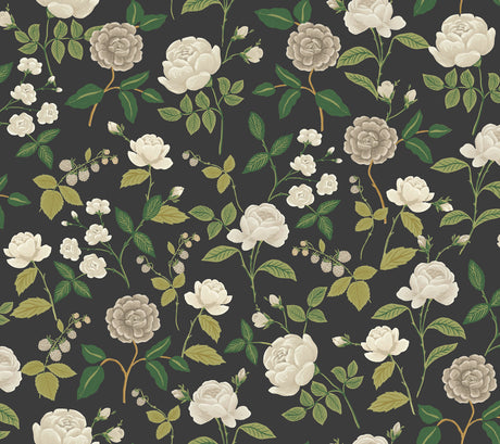 Rifle Paper Co. RF7542 Roses Black Wallpaper