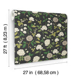 Rifle Paper Co. RF7542 Roses Black Wallpaper