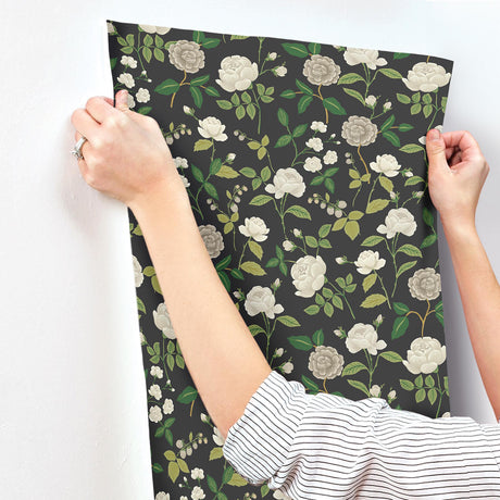 Rifle Paper Co. RF7542 Roses Black Wallpaper