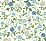 Rifle Paper Co. RF7543 Roses Blue Wallpaper
