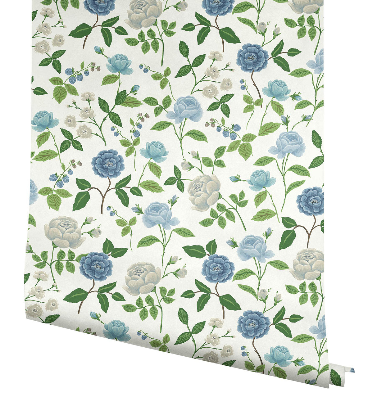 Rifle Paper Co. RF7543 Roses Blue Wallpaper