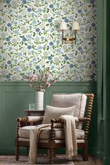 Rifle Paper Co. RF7543 Roses Blue Wallpaper
