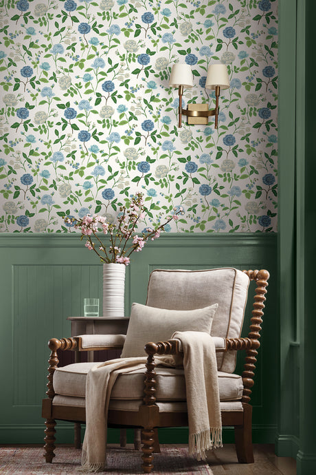 Rifle Paper Co. RF7543 Roses Blue Wallpaper