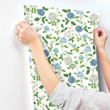Rifle Paper Co. RF7543 Roses Blue Wallpaper