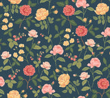 Rifle Paper Co. RF7544 Roses Navy Wallpaper