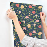 Rifle Paper Co. RF7544 Roses Navy Wallpaper
