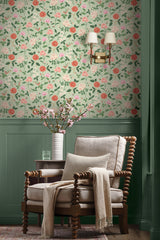 Rifle Paper Co. RF7545 Roses Mint Wallpaper