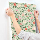Rifle Paper Co. RF7545 Roses Mint Wallpaper