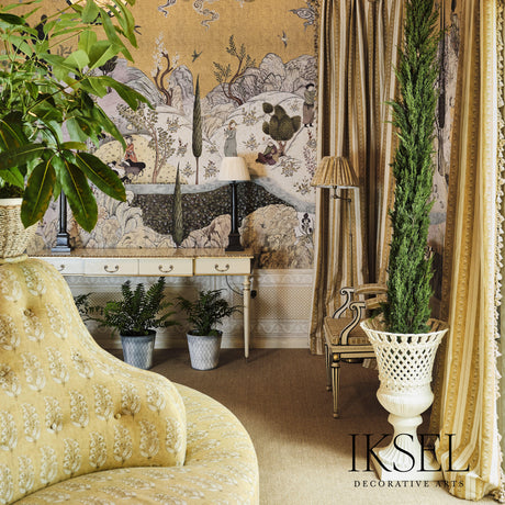 Schumacher RF929CR71 SAFAVID WIDE STRIPE in GOLD Fabric - IK