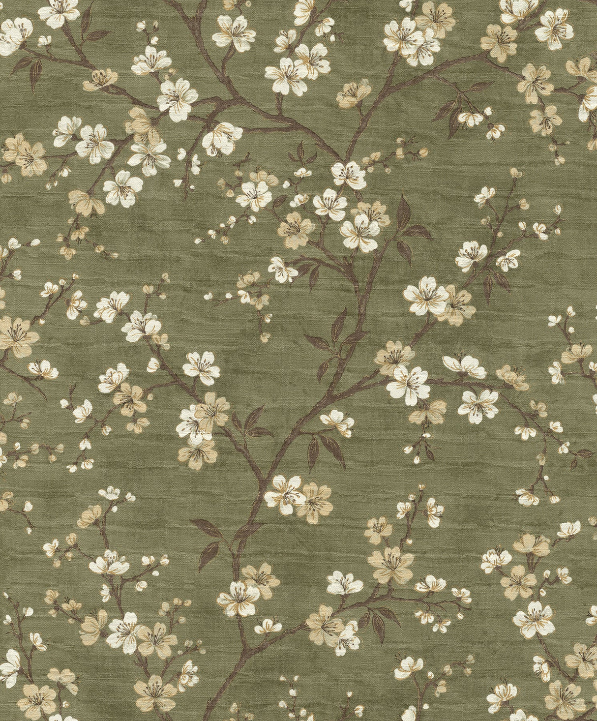 Rasch RH456714 Tsubomi Olive Cherry Blossom Wallpaper