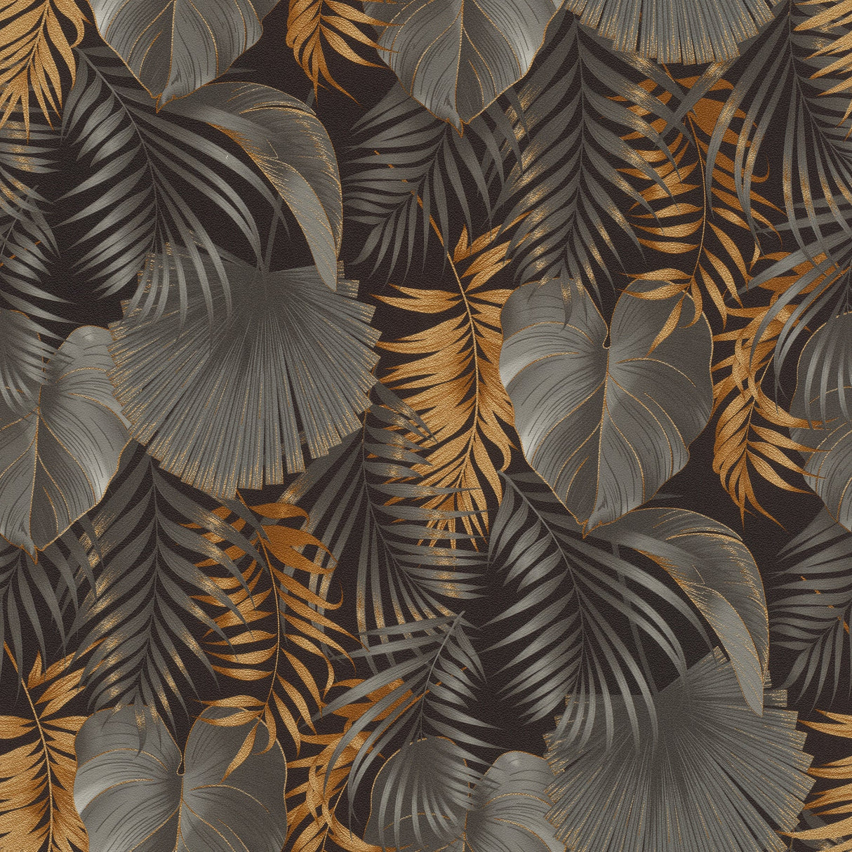 Rasch RH462043 Valdivi Black Palm Fronds Wallpaper