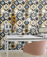 Rasch RH463712 Cicero Multicolor Retro Ogee Wallpaper