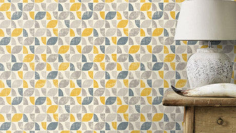 Rasch RH519846 Dorwin Yellow Geometric Wallpaper