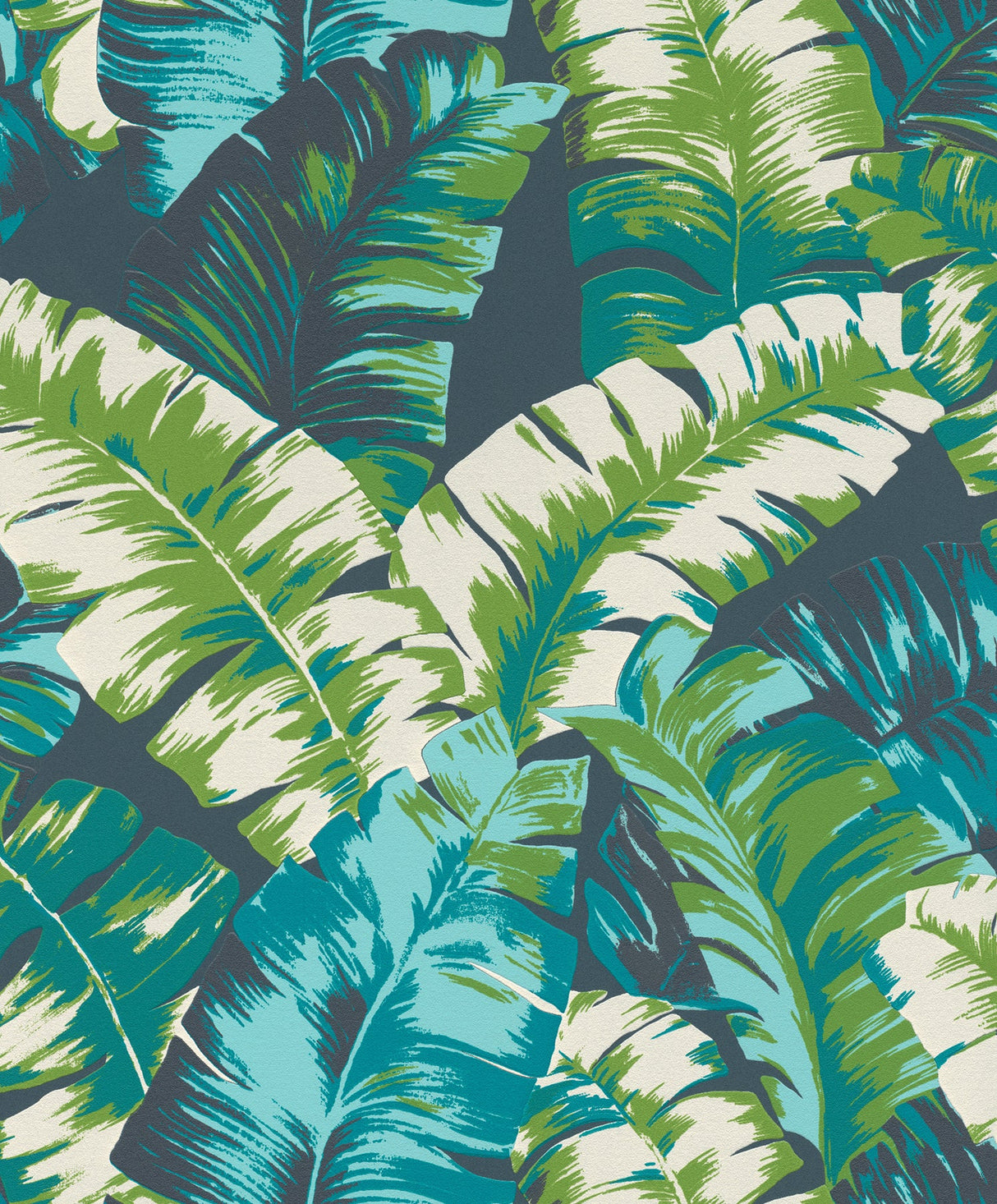 Rasch RH535655 Pisang Navy Palm Leaf Wallpaper