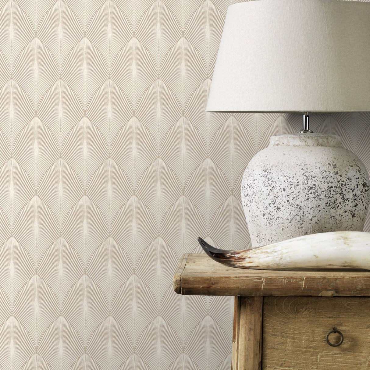 Rasch RH535815 Tirsuli Taupe Ogee Wallpaper