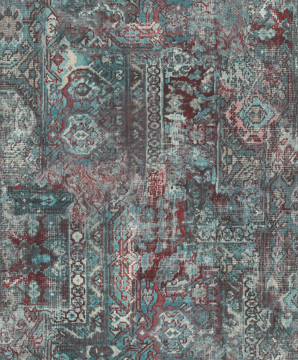 Rasch RH536546 Hamadan Teal Textile Wallpaper