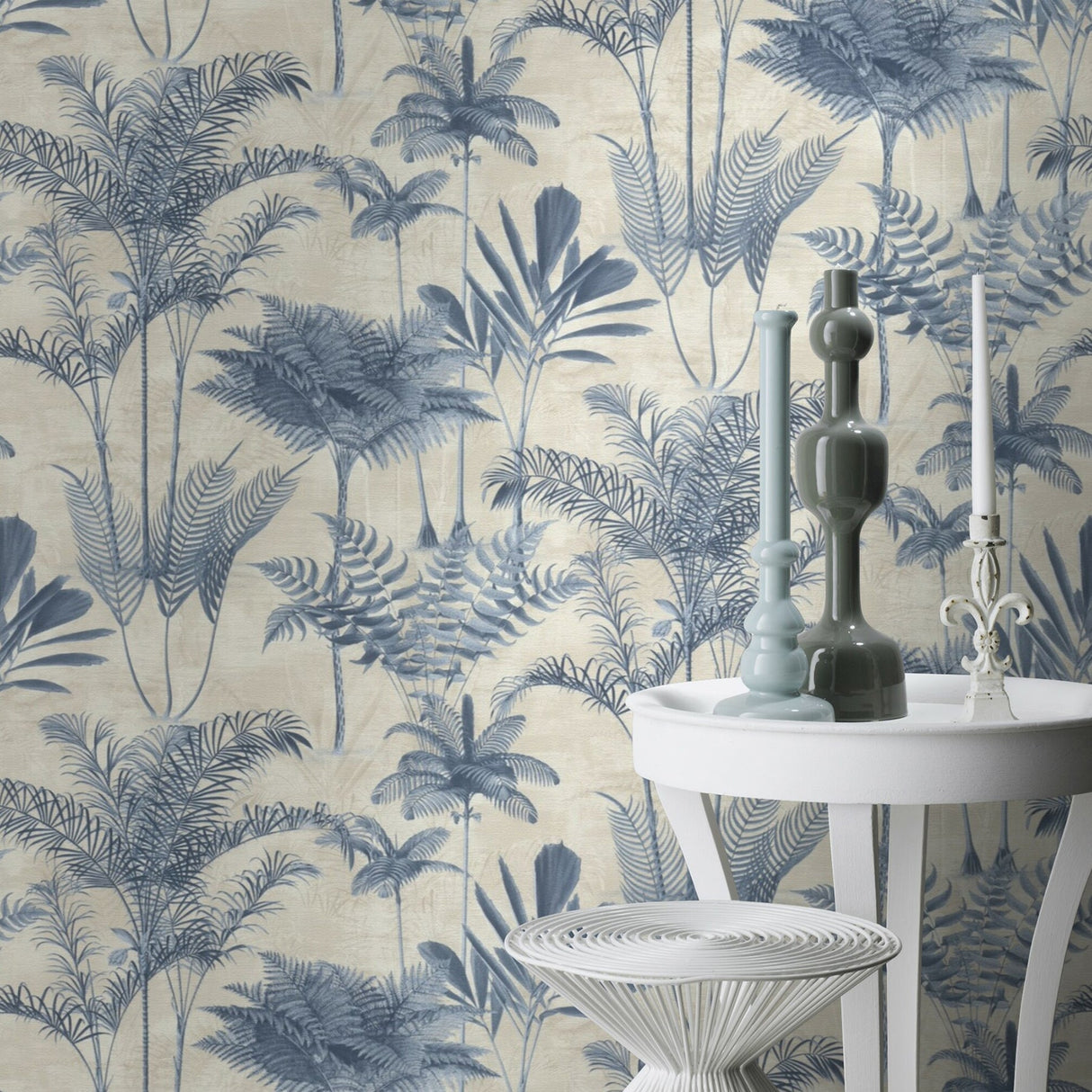 Rasch RH555127 Kinabalu  Blue Rainforest Wallpaper