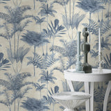 Rasch RH555127 Kinabalu  Blue Rainforest Wallpaper