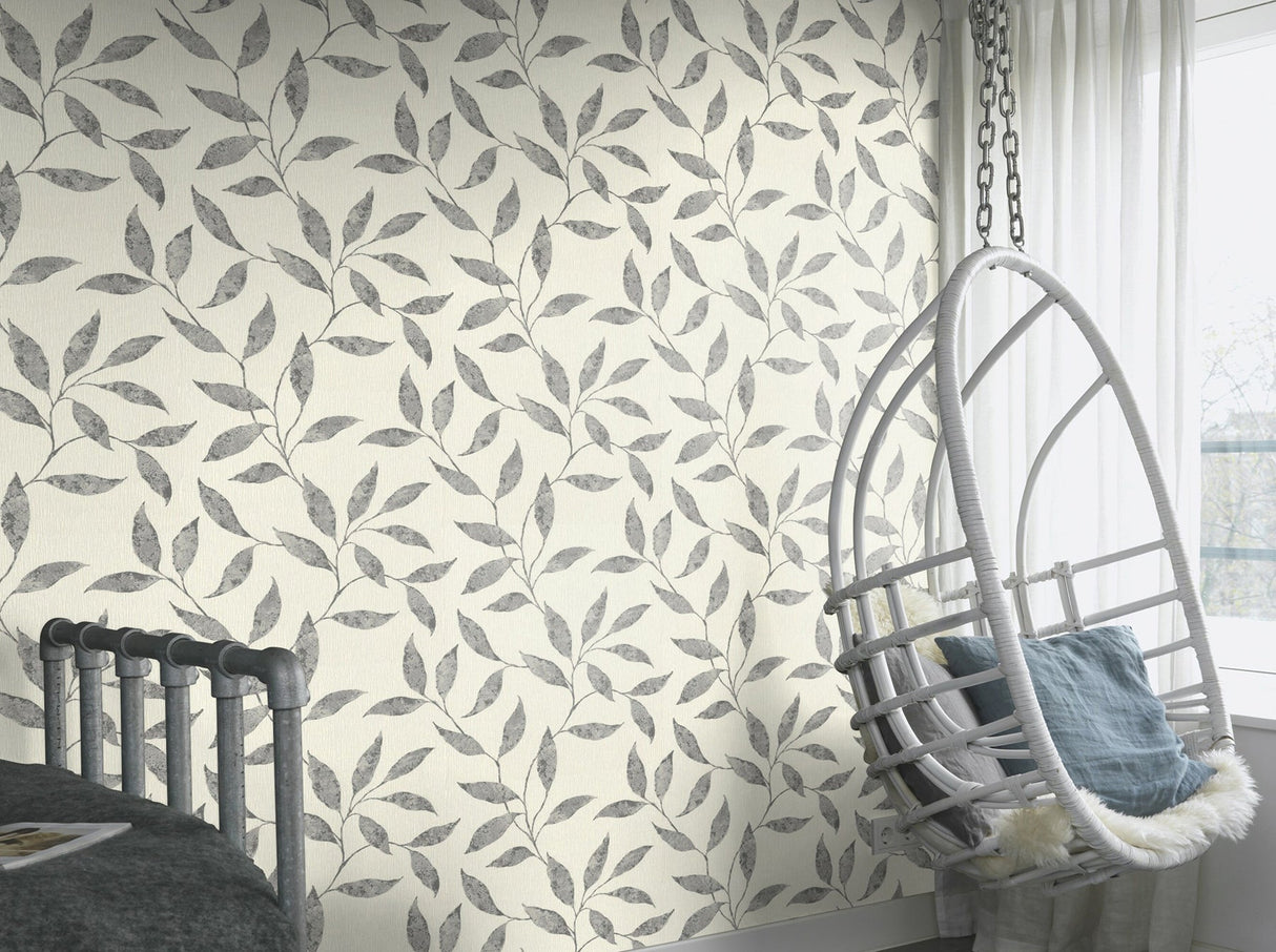 Rasch RH651249 Amble Light Grey Vine Wallpaper