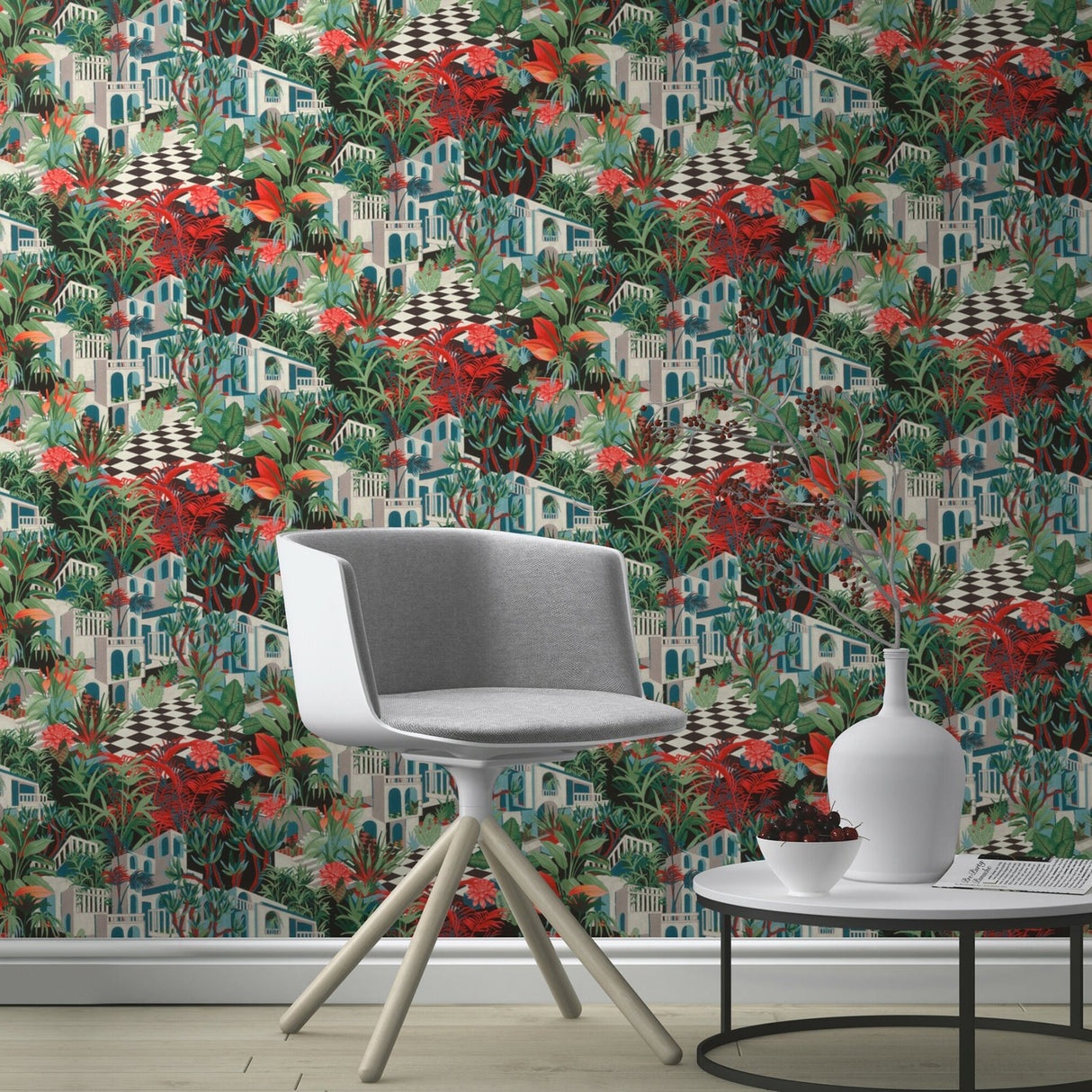 Rasch RH687408 Merian Multicolor Architectural Wallpaper