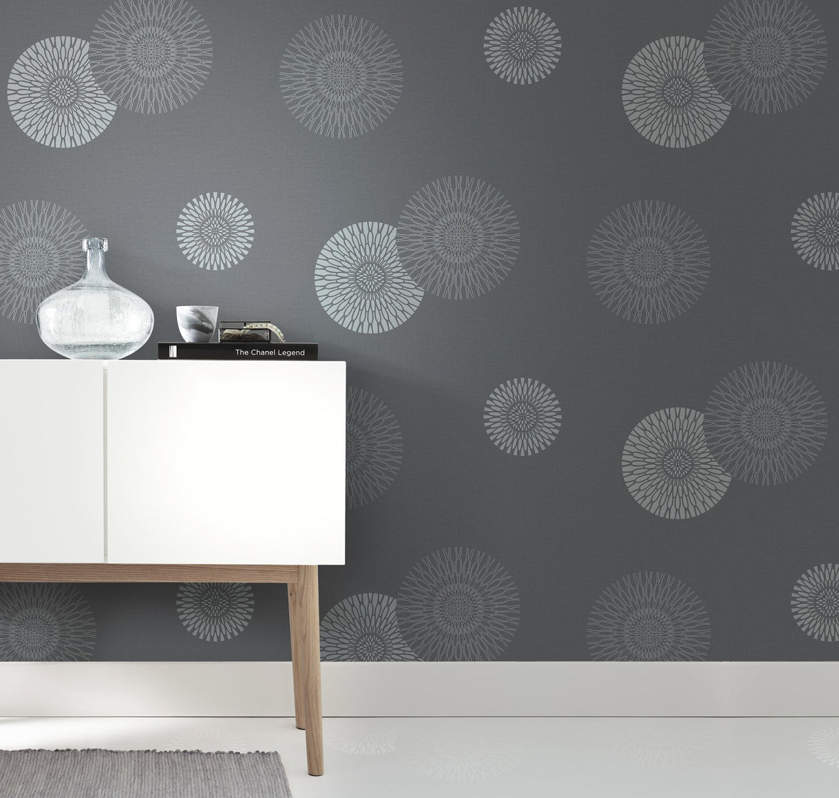 Rasch RH808803 Eliel Grey Medallion Wallpaper