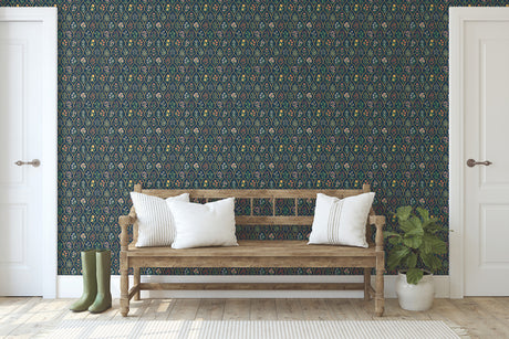 York RI5129 Hawthorne Navy Wallpaper