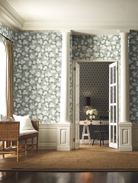 York RI5144 Hydrangea Grey Wallpaper