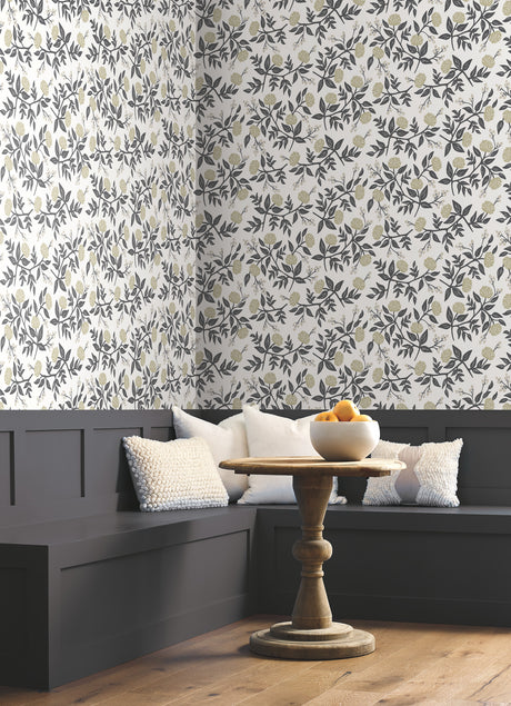 York RI5150 Peonies White & Black Wallpaper