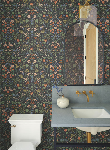 York RI5158 Wildwood Black Wallpaper