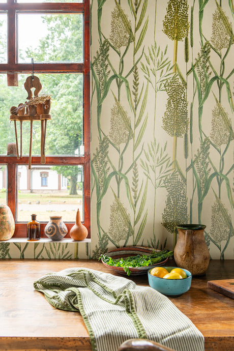 MindtheGap RIVERSIDE FLORA Taupe - Wallpaper Collection 2024 - The Wetlands