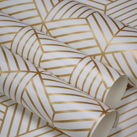 RoomMates RMK11722WP Striped Hexagon Peel and Stick Wallpaper - Eade's Wallpaper