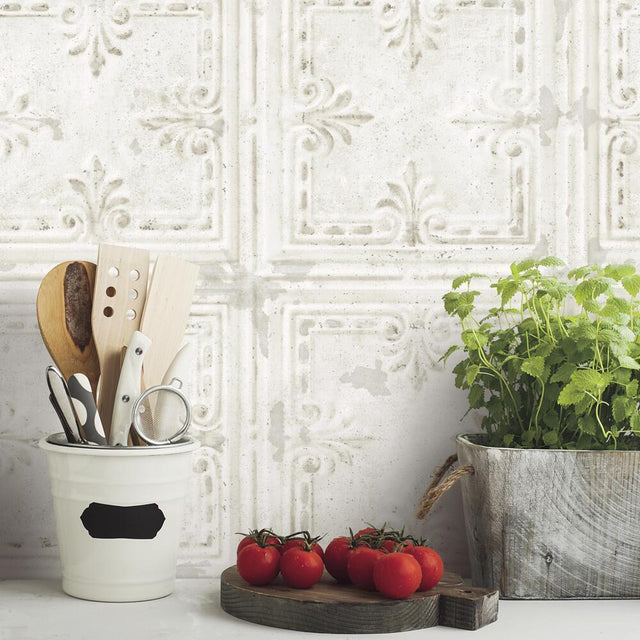RoomMates RMK11231WP Tin Tile Peel and Stick Wallpaper - Eade's Wallpaper
