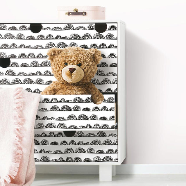 RoomMates RMK11992WP Doodle Scallop Peel and Stick Wallpaper - Eade's Wallpaper