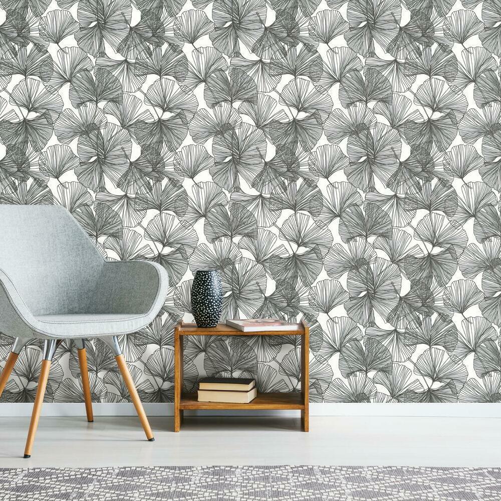 RoomMates RMK11603WP Ginkgo Leaves Peel and Stick Wallpaper - Eade's Wallpaper