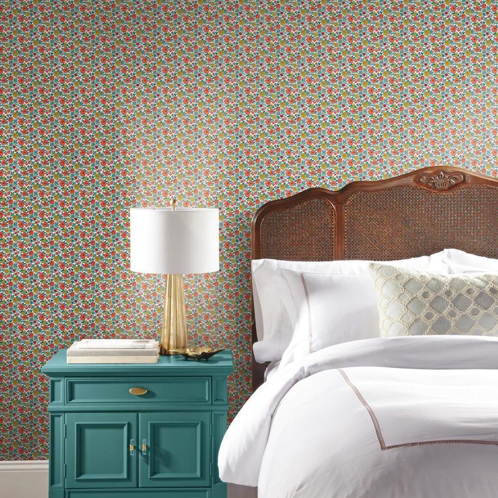 RoomMates RMK11316RL Floral Ditzy Vine Peel and Stick Wallpaper - Eade's Wallpaper